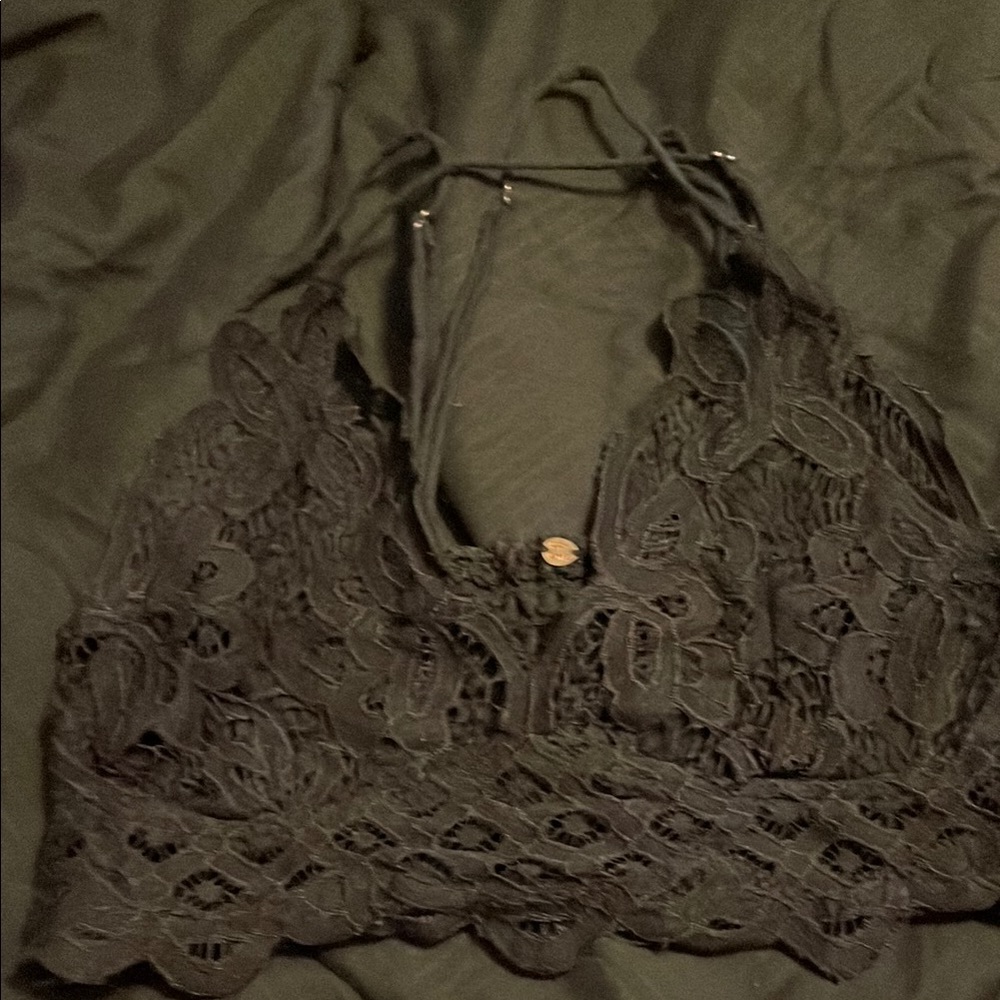 Free People Black Lace Bralette